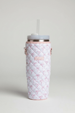 Shop Coconut Lane Coconut Lane Quilted Dainty Bows Tumbler Carry Case Water Bottle for women – premium loungewear and festival fashion at Spoiled Brat