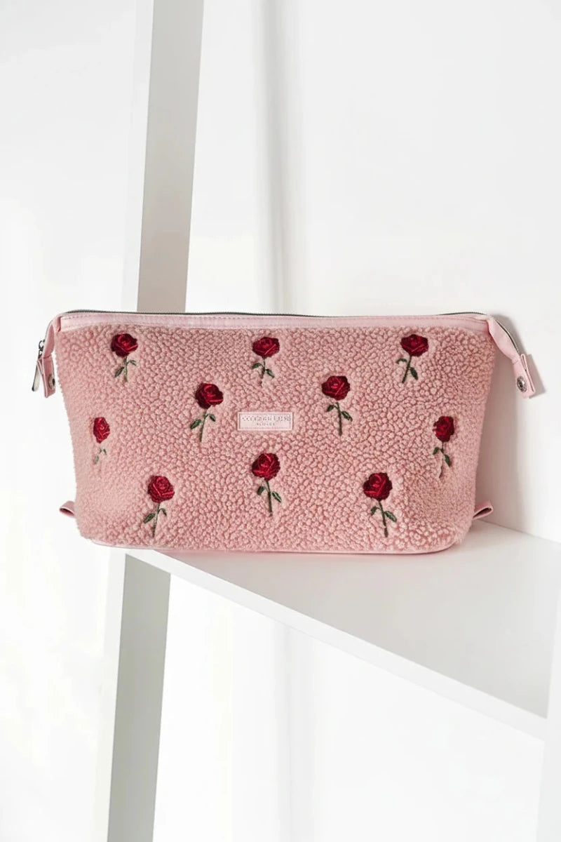 Shop Coconut Lane Coconut Lane Quilted Embroidered Roses Expandable Cosmetic Bag Cosmetic Case for women – premium loungewear and festival fashion at Spoiled Brat