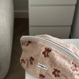 Shop Coconut Lane Coconut Lane Quilted Embroidered Theo Teddy Expandable Cosmetic Bag Cosmetic Case for women – premium loungewear and festival fashion at Spoiled Brat
