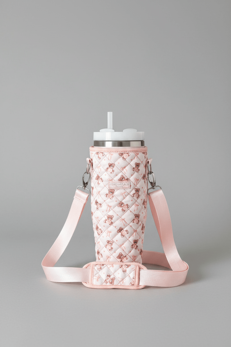 Shop Coconut Lane Coconut Lane Quilted Thea Teddy Tumbler Carry Case Water Bottle for women – premium loungewear and festival fashion at Spoiled Brat