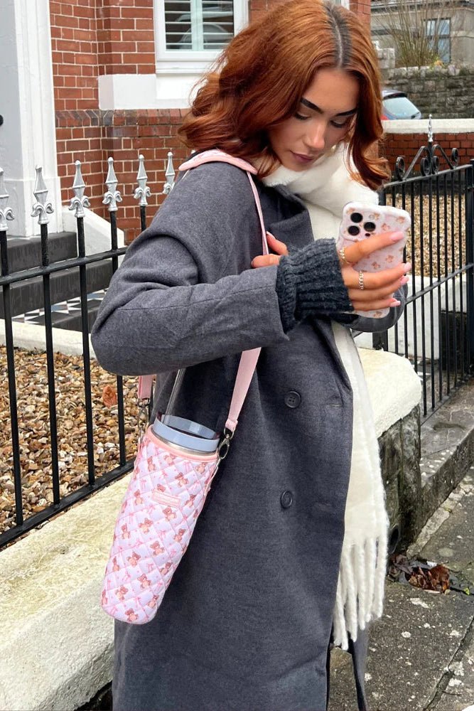 Shop Coconut Lane Coconut Lane Quilted Thea Teddy Tumbler Carry Case Water Bottle for women – premium loungewear and festival fashion at Spoiled Brat