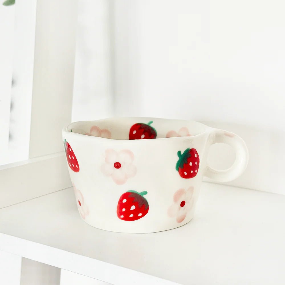 Shop Coconut Lane Coconut Lane Strawberries & Floral Mug Mug for women – premium loungewear and festival fashion at Spoiled Brat