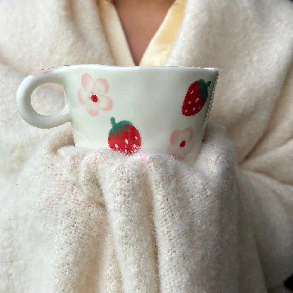 Shop Coconut Lane Coconut Lane Strawberries & Floral Mug Mug for women – premium loungewear and festival fashion at Spoiled Brat