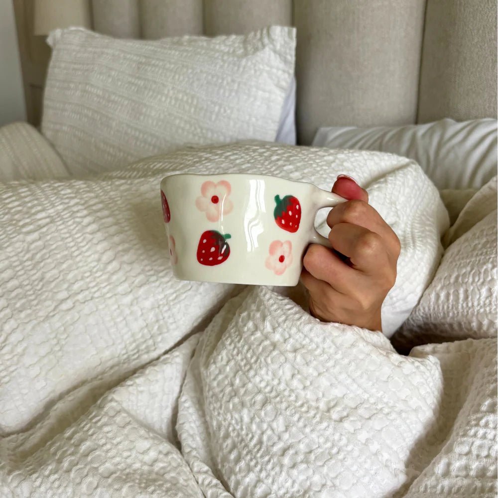 Shop Coconut Lane Coconut Lane Strawberries & Floral Mug Mug for women – premium loungewear and festival fashion at Spoiled Brat