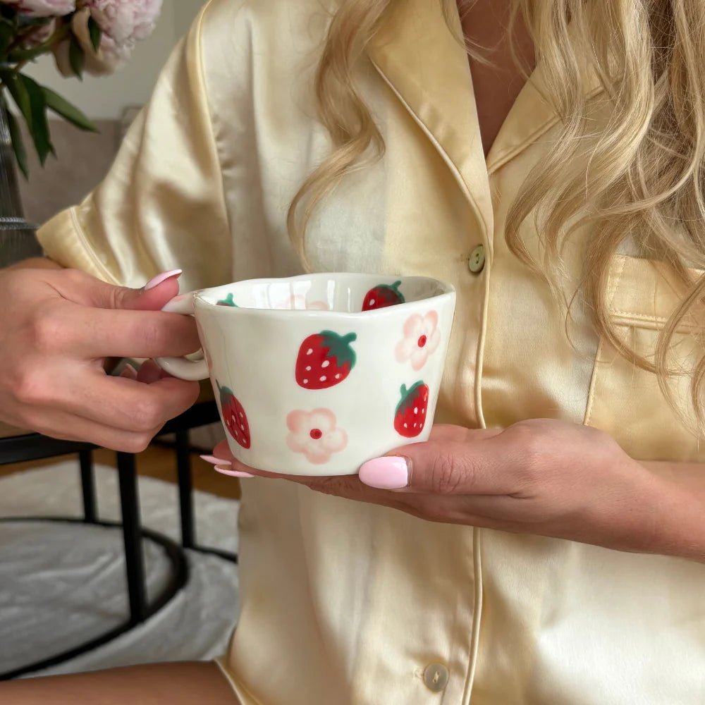 Shop Coconut Lane Coconut Lane Strawberries & Floral Mug Mug for women – premium loungewear and festival fashion at Spoiled Brat