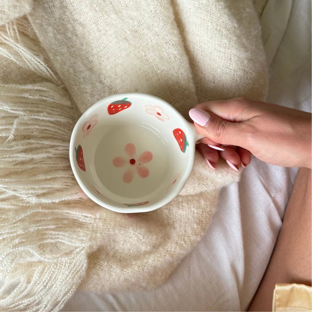 Shop Coconut Lane Coconut Lane Strawberries & Floral Mug Mug for women – premium loungewear and festival fashion at Spoiled Brat