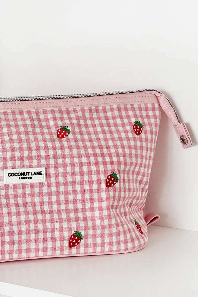 Shop Coconut Lane Coconut Lane Strawberry Picnic Magic Lifestyle Pouch Cosmetic Case for women – premium loungewear and festival fashion at Spoiled Brat