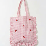 Shop Coconut Lane Coconut Lane Strawberry Picnic Tote Bag Tote Bag for women – premium loungewear and festival fashion at Spoiled Brat