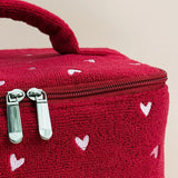 Shop Coconut Lane Coconut Lane Travel Towel Vanity Case in Mulberry Hearts Cosmetic Case for women – premium loungewear and festival fashion at Spoiled Brat