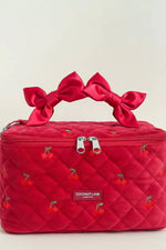 Shop Coconut Lane Coconut Lane Travel Vanity Case in Cherry Velvet Cosmetic Case for women – premium loungewear and festival fashion at Spoiled Brat