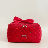 Shop Coconut Lane Coconut Lane Travel Vanity Case in Cherry Velvet Cosmetic Case for women – premium loungewear and festival fashion at Spoiled Brat