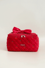 Shop Coconut Lane Coconut Lane Travel Vanity Case in Cherry Velvet Cosmetic Case for women – premium loungewear and festival fashion at Spoiled Brat