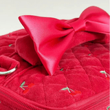 Shop Coconut Lane Coconut Lane Travel Vanity Case in Cherry Velvet Cosmetic Case for women – premium loungewear and festival fashion at Spoiled Brat