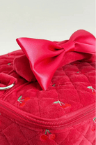 Shop Coconut Lane Coconut Lane Travel Vanity Case in Cherry Velvet Cosmetic Case for women – premium loungewear and festival fashion at Spoiled Brat