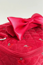 Shop Coconut Lane Coconut Lane Travel Vanity Case in Cherry Velvet Cosmetic Case for women – premium loungewear and festival fashion at Spoiled Brat
