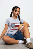 Shop Daisy Street Daisy Street Applique USA Flag T-Shirt T-Shirt for women – premium loungewear and festival fashion at Spoiled Brat
