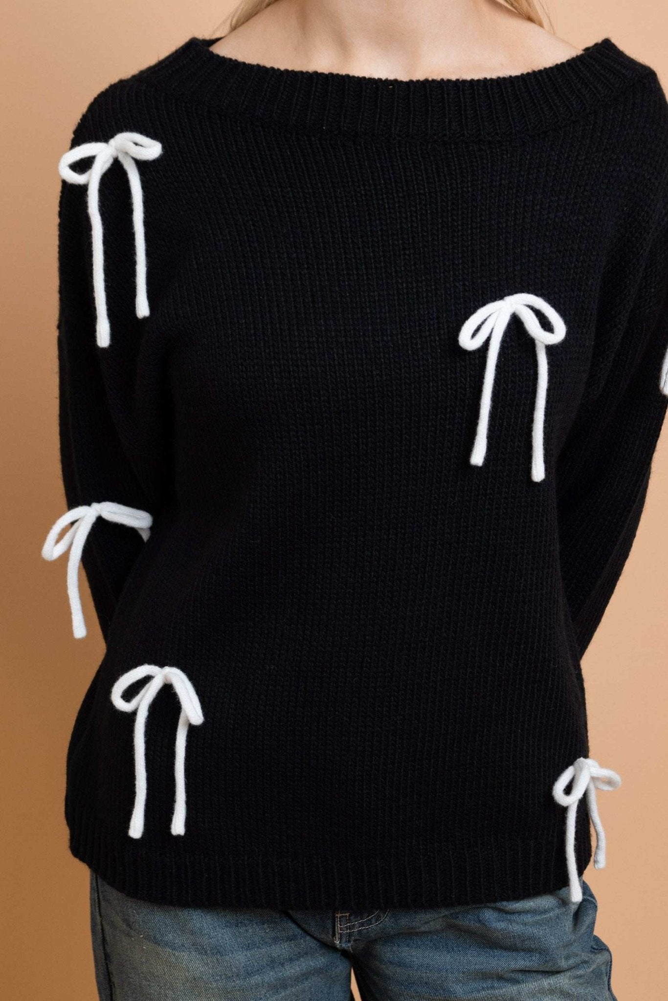 Shop Daisy Street Daisy Street Bow Detail Jumper Jumper for women – premium loungewear and festival fashion at Spoiled Brat