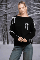 Shop Daisy Street Daisy Street Bow Detail Jumper Jumper for women – premium loungewear and festival fashion at Spoiled Brat