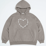 Shop Daisy Street Daisy Street Button Heart Grey Hoodie Hoodie for women – premium loungewear and festival fashion at Spoiled Brat