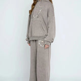 Shop Daisy Street Daisy Street Button Heart Grey Jogger Jogger Bottoms for women – premium loungewear and festival fashion at Spoiled Brat