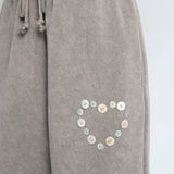 Shop Daisy Street Daisy Street Button Heart Grey Jogger Jogger Bottoms for women – premium loungewear and festival fashion at Spoiled Brat