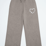 Shop Daisy Street Daisy Street Button Heart Grey Jogger Jogger Bottoms for women – premium loungewear and festival fashion at Spoiled Brat