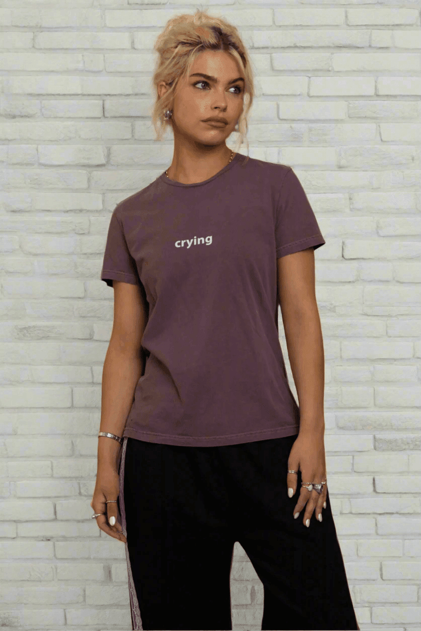 Daisy Street Crying Printed Tee - Spoiled Brat