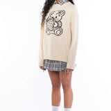 Shop Daisy Street Daisy Street Cute Teddy Bear Intarsia Knit Jumper Jumper for women – premium loungewear and festival fashion at Spoiled Brat