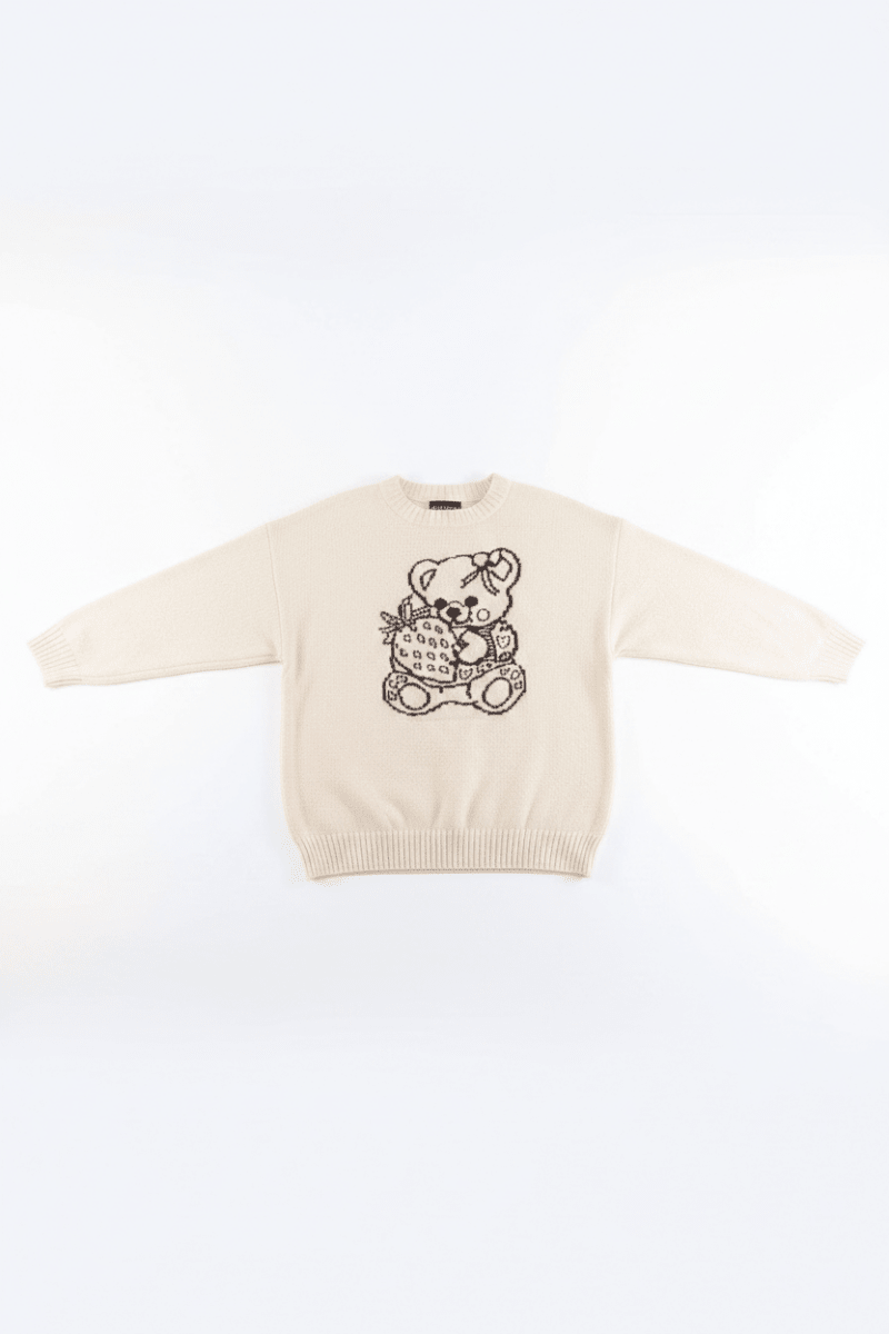Shop Daisy Street Daisy Street Cute Teddy Bear Intarsia Knit Jumper Jumper for women – premium loungewear and festival fashion at Spoiled Brat