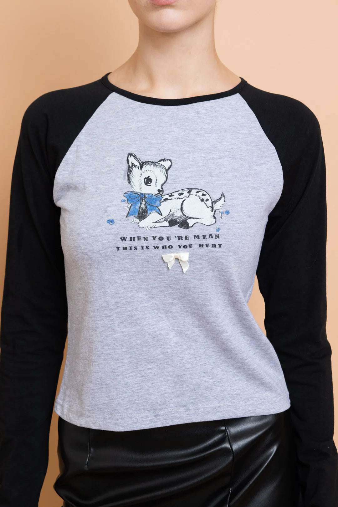 Shop Daisy Street Daisy Street Deer Contrast Raglan Sleeve Tee T-Shirts for women – premium loungewear and festival fashion at Spoiled Brat