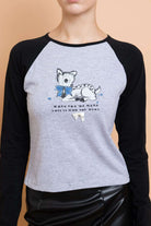 Shop Daisy Street Daisy Street Deer Contrast Raglan Sleeve Tee T-Shirts for women – premium loungewear and festival fashion at Spoiled Brat