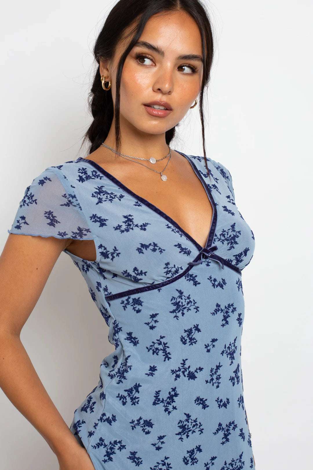 Shop Daisy Street Daisy Street Devore Mesh Mini Dress Mini Dress for women – premium loungewear and festival fashion at Spoiled Brat