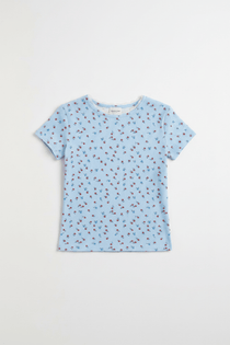 Shop Daisy Street Daisy Street Ditsy Ribbed Jersey Lace Trimmed Baby Tee Pyjamas for women – premium loungewear and festival fashion at Spoiled Brat