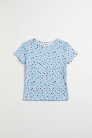 Shop Daisy Street Daisy Street Ditsy Ribbed Jersey Lace Trimmed Baby Tee Pyjamas for women – premium loungewear and festival fashion at Spoiled Brat