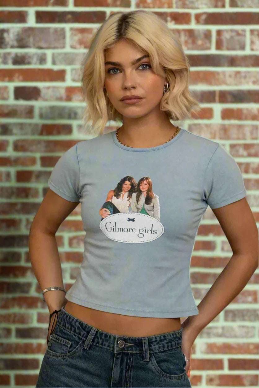 Shop Daisy Street Daisy Street Gilmore Girls Washed Baby Tee T-Shirts for women – premium loungewear and festival fashion at Spoiled Brat