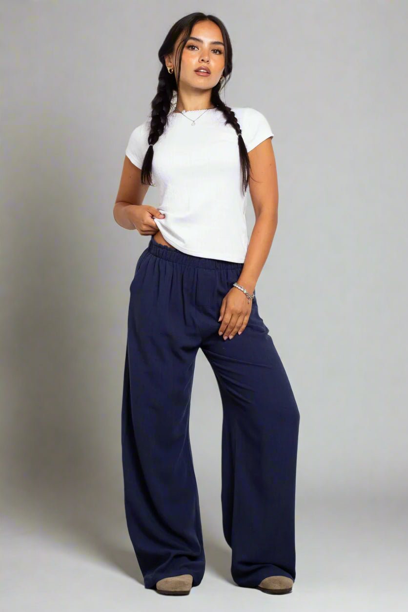 Daisy Street Mid Rise Wide Leg Joggers - Spoiled Brat