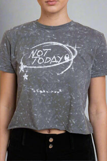 Shop Daisy Street Daisy Street Not Today Snow Washed Baby Tee T-Shirts for women – premium loungewear and festival fashion at Spoiled Brat