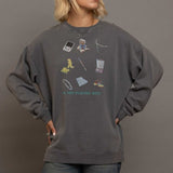 Shop Daisy Street Daisy Street Playing Out Oversized Sweatshirt Sweater for women – premium loungewear and festival fashion at Spoiled Brat