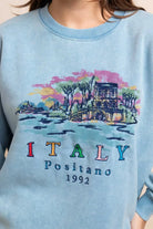 Shop Daisy Street Daisy Street Positano Italy Embroidered Sweater Hoodie for women – premium loungewear and festival fashion at Spoiled Brat