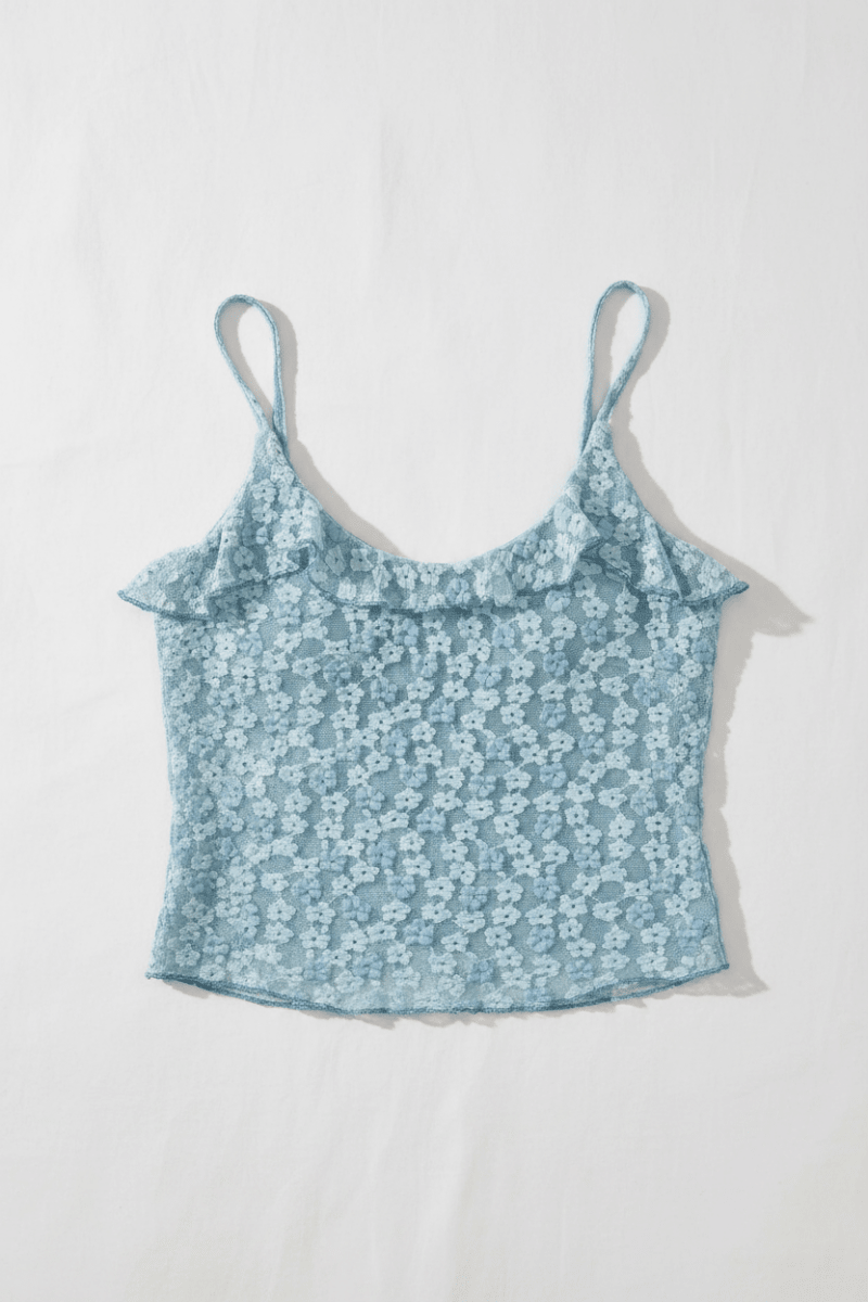 Shop Daisy Street Daisy Street Ruffle Detail Bubble Lace Cami Top Cami Top for women – premium loungewear and festival fashion at Spoiled Brat