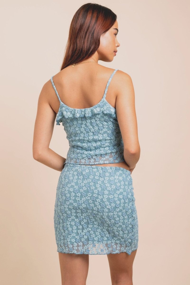 Shop Daisy Street Daisy Street Ruffle Detail Bubble Lace Cami Top Cami Top for women – premium loungewear and festival fashion at Spoiled Brat