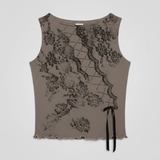 Shop Daisy Street Daisy Street Slash Neck Top with Bow Detail Vest Top for women – premium loungewear and festival fashion at Spoiled Brat
