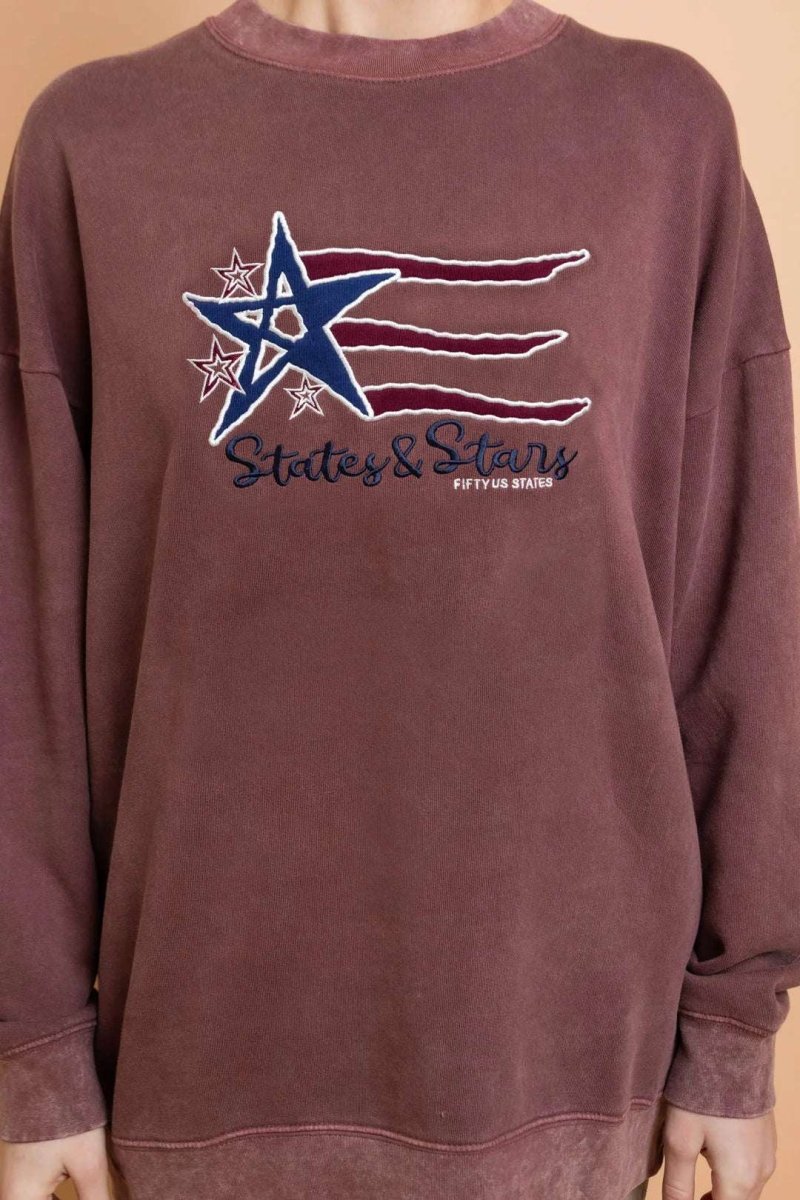 Shop Daisy Street Daisy Street States and Stars Vintage Sweater Sweater for women – premium loungewear and festival fashion at Spoiled Brat