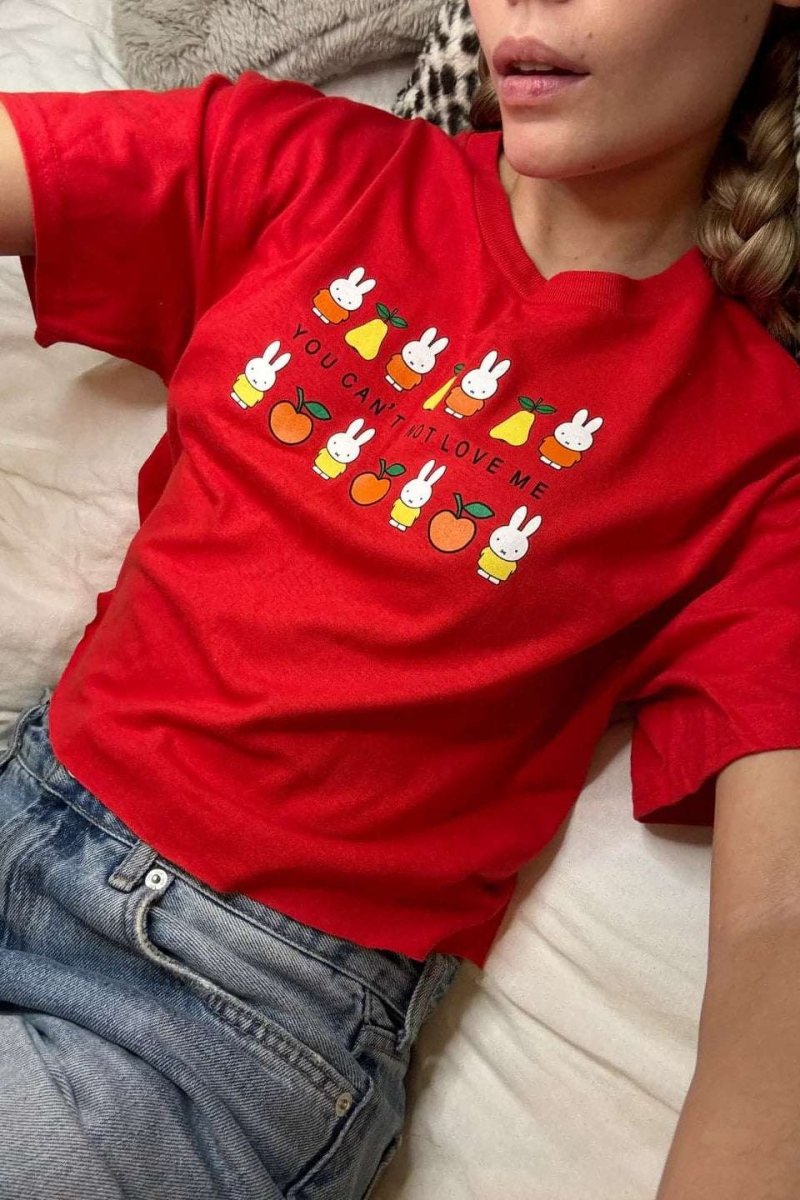 Shop Daisy Street Daisy Street x Miffy You Cant Not Love Me Crop Tee T-Shirts for women – premium loungewear and festival fashion at Spoiled Brat