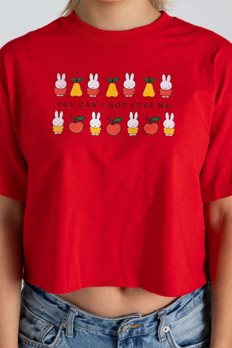 Shop Daisy Street Daisy Street x Miffy You Cant Not Love Me Crop Tee T-Shirts for women – premium loungewear and festival fashion at Spoiled Brat