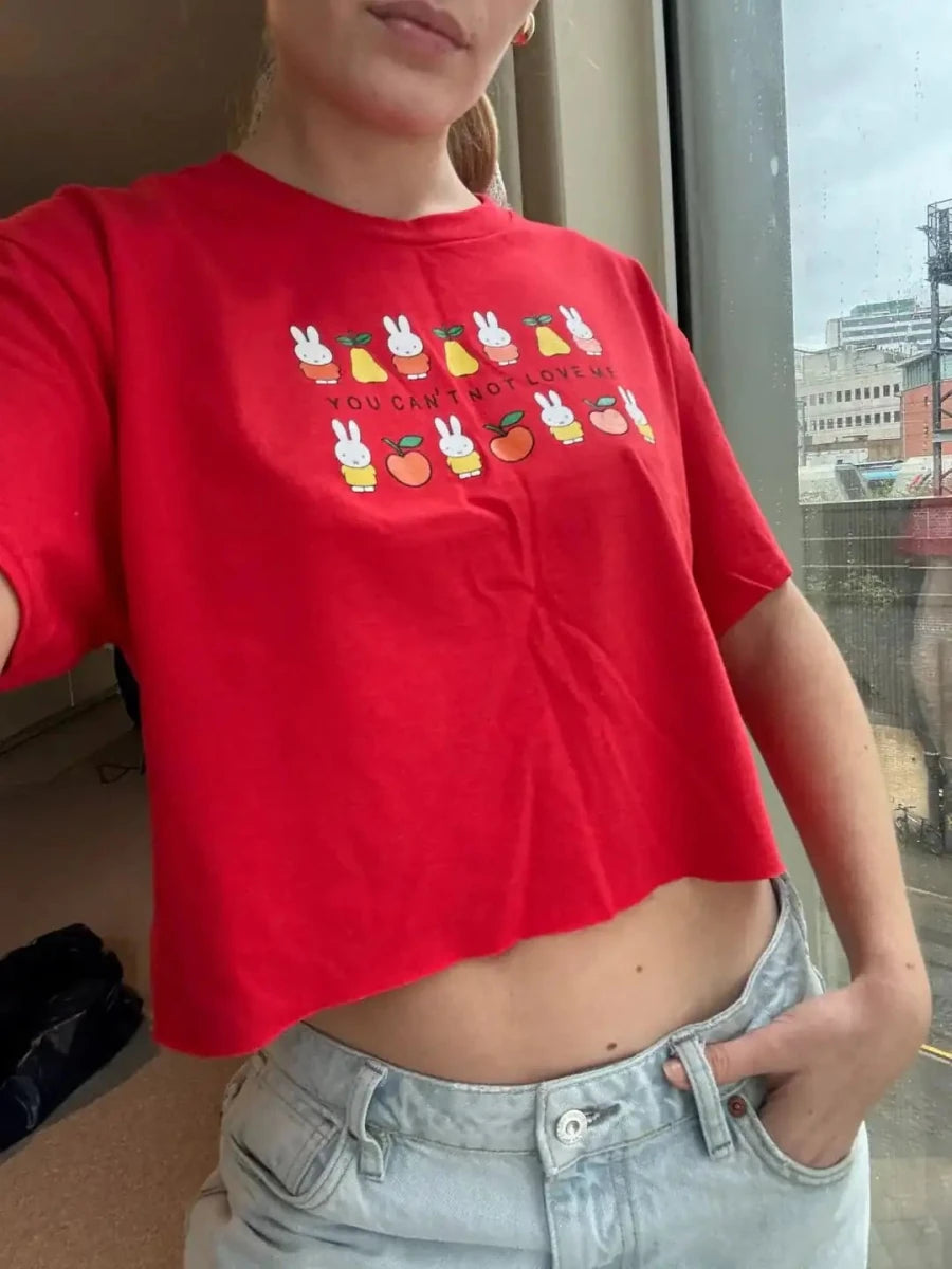 Shop Daisy Street Daisy Street x Miffy You Cant Not Love Me Crop Tee T-Shirts for women – premium loungewear and festival fashion at Spoiled Brat