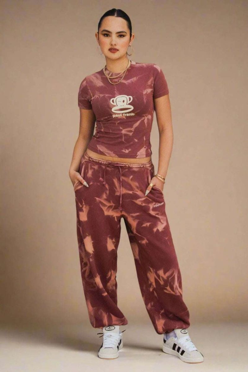 Shop Daisy Street Daisy Street x Paul Frank Spray Effect Joggers Sweatpants for women – premium loungewear and festival fashion at Spoiled Brat