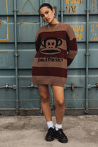 Shop Daisy Street Paul Frank x Daisy Street Knitted Jumper Dress Dress for women – premium loungewear and festival fashion at Spoiled Brat