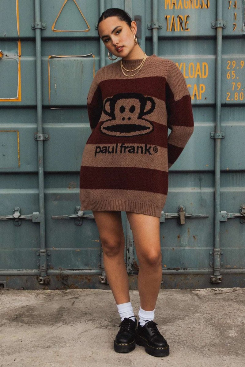 Shop Daisy Street Paul Frank x Daisy Street Knitted Jumper Dress Dress for women – premium loungewear and festival fashion at Spoiled Brat