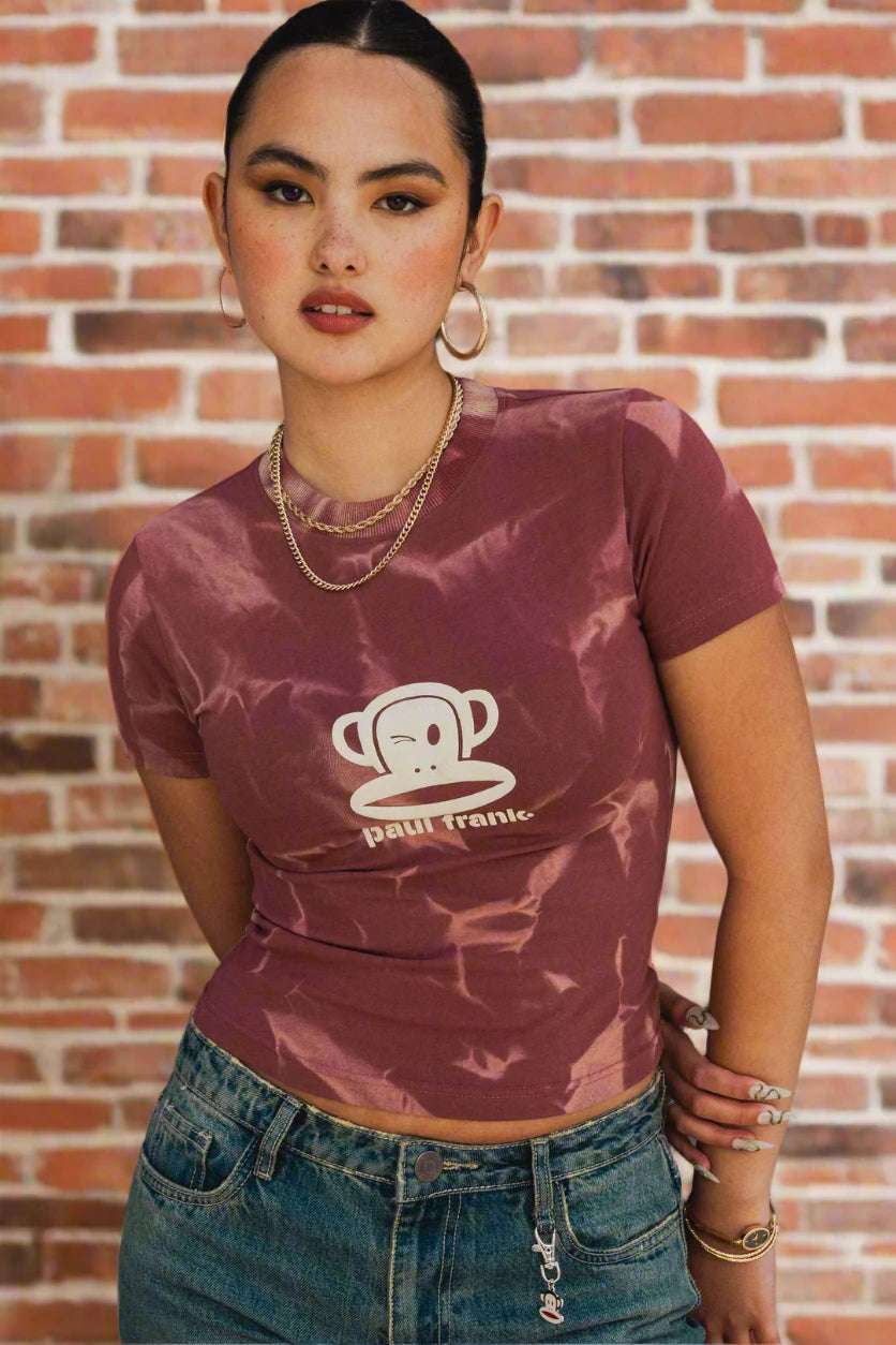 Shop Daisy Street Paul Frank x Daisy Street Spray Effect Shrunken Tee T-Shirt for women – premium loungewear and festival fashion at Spoiled Brat